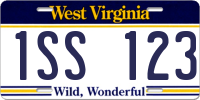 WV license plate 1SS123