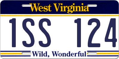 WV license plate 1SS124