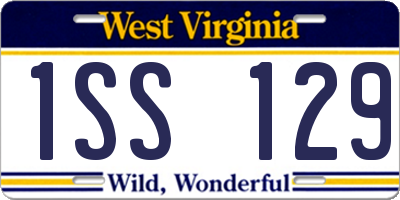 WV license plate 1SS129