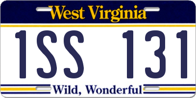 WV license plate 1SS131