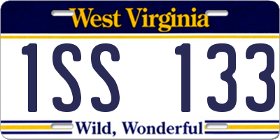 WV license plate 1SS133