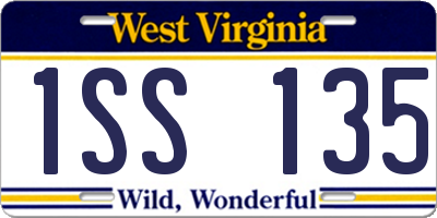 WV license plate 1SS135