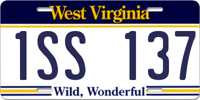 WV license plate 1SS137