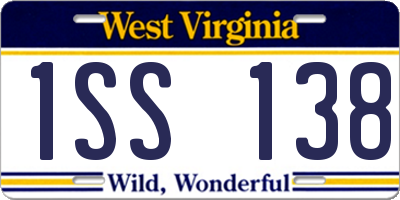 WV license plate 1SS138