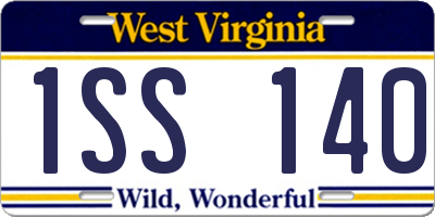 WV license plate 1SS140