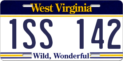 WV license plate 1SS142
