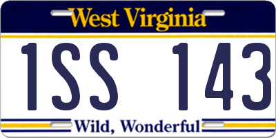 WV license plate 1SS143