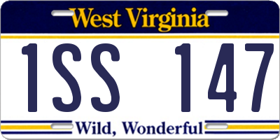WV license plate 1SS147