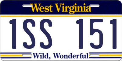 WV license plate 1SS151