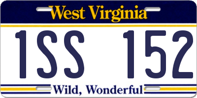 WV license plate 1SS152