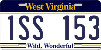 WV license plate 1SS153