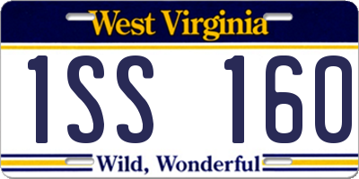 WV license plate 1SS160