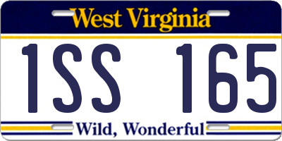 WV license plate 1SS165