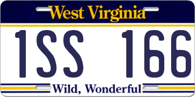 WV license plate 1SS166