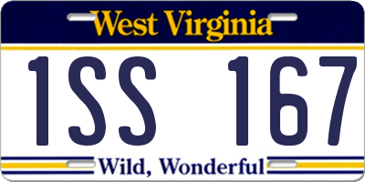 WV license plate 1SS167