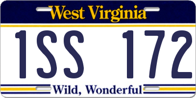 WV license plate 1SS172