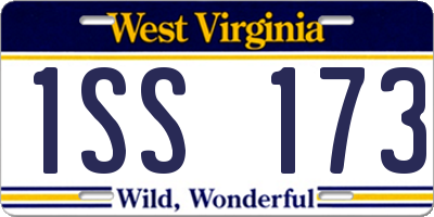 WV license plate 1SS173