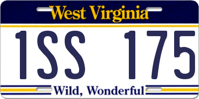 WV license plate 1SS175