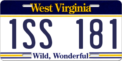 WV license plate 1SS181