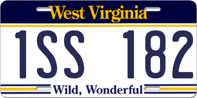 WV license plate 1SS182