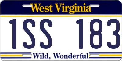 WV license plate 1SS183