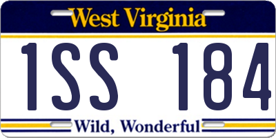 WV license plate 1SS184