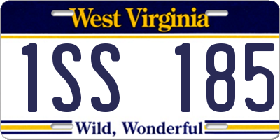 WV license plate 1SS185