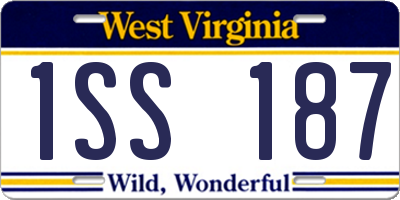 WV license plate 1SS187