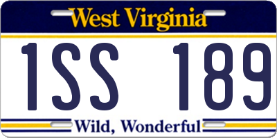 WV license plate 1SS189