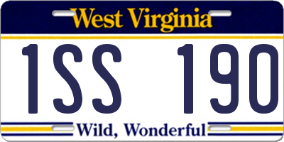 WV license plate 1SS190