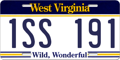 WV license plate 1SS191
