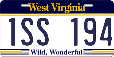 WV license plate 1SS194