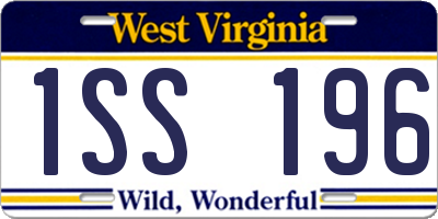 WV license plate 1SS196
