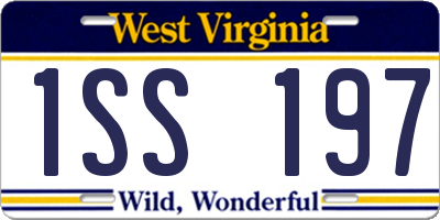 WV license plate 1SS197