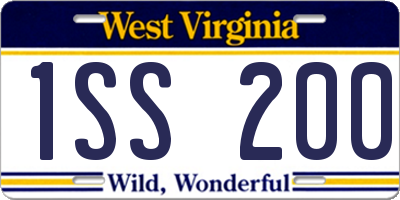WV license plate 1SS200