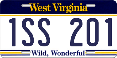 WV license plate 1SS201