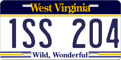 WV license plate 1SS204