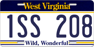 WV license plate 1SS208