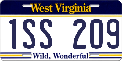 WV license plate 1SS209