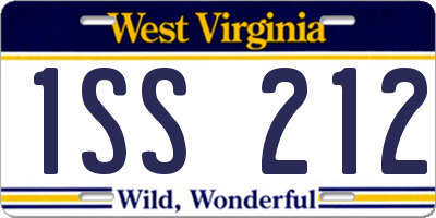 WV license plate 1SS212