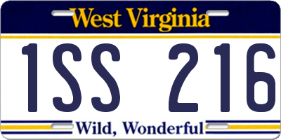 WV license plate 1SS216