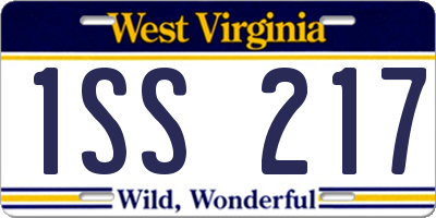 WV license plate 1SS217