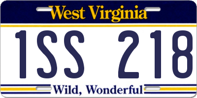 WV license plate 1SS218