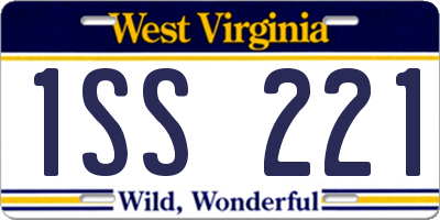 WV license plate 1SS221