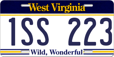 WV license plate 1SS223