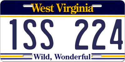 WV license plate 1SS224
