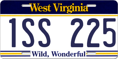 WV license plate 1SS225