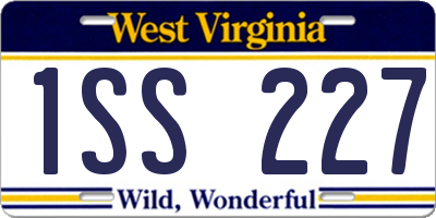 WV license plate 1SS227