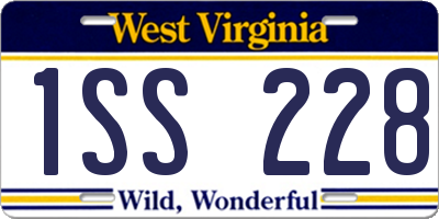 WV license plate 1SS228