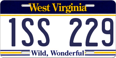 WV license plate 1SS229